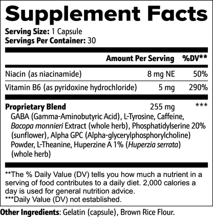 Relaxation & recovery  Niacin + GABA + Alpha GPC